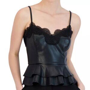 BCBGMAXAZRIA FAUX LEATHER BUSTIER MEDIUM